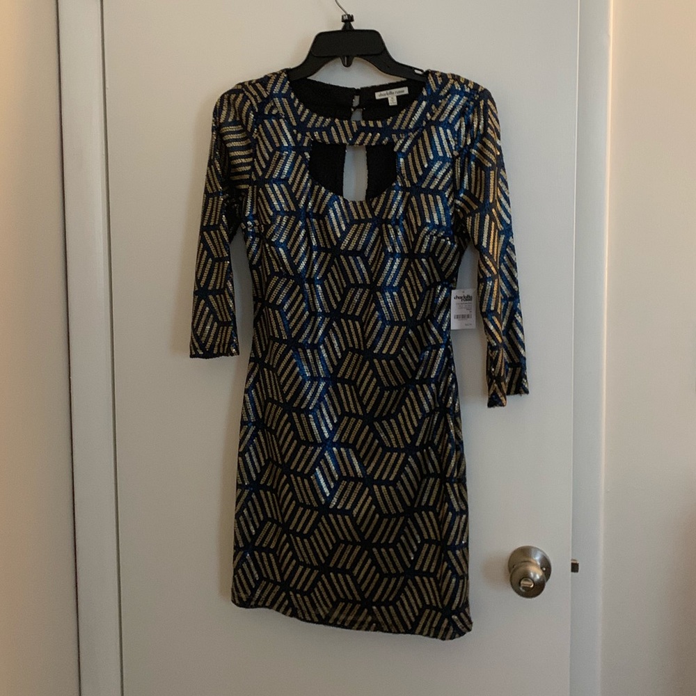 Sequin blue and gold Charlotte Russe dress